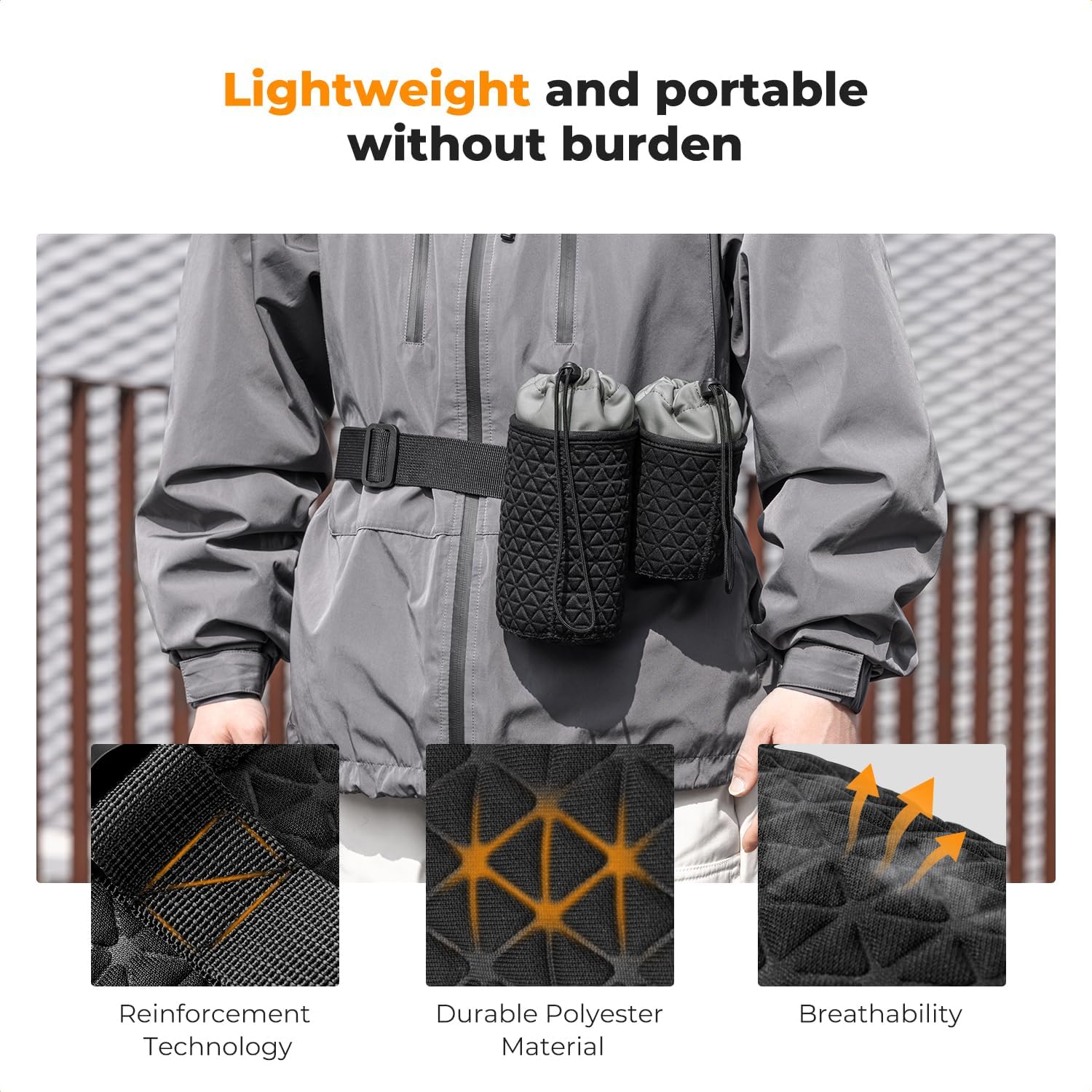 K&F CONCEPT 4 Pack Camera Lens Pouch Set, Drawstring Lens Protective Bag, Camera Lens Case for DSLR SLR Lens - Image 3