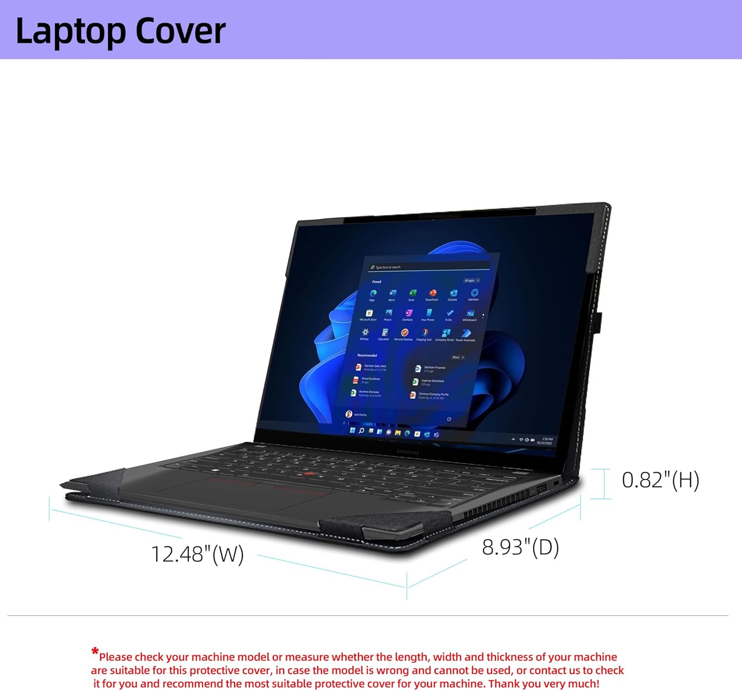 Laptop Cover for Lenovo ThinkPad P14s Gen 4 Gen 3 |ThinkPad P14s Gen 6 AMD (14″) (Not Suitable for Other Models) Mobile Sleeve Computer Bag Protective PU Leather Shell (Dark Gray)