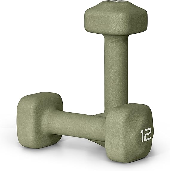 Tone Fitness Neoprene Dumbbell Weight Pairs with Anti-Roll Square Head | Multiple Options