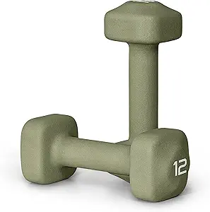 Tone Fitness Neoprene Dumbbell Weight Pairs with Anti-Roll Square Head | Multiple Options