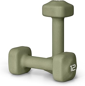 Tone Fitness Neoprene Dumbbell Weight Pairs with Anti-Roll Square Head | Multiple Options