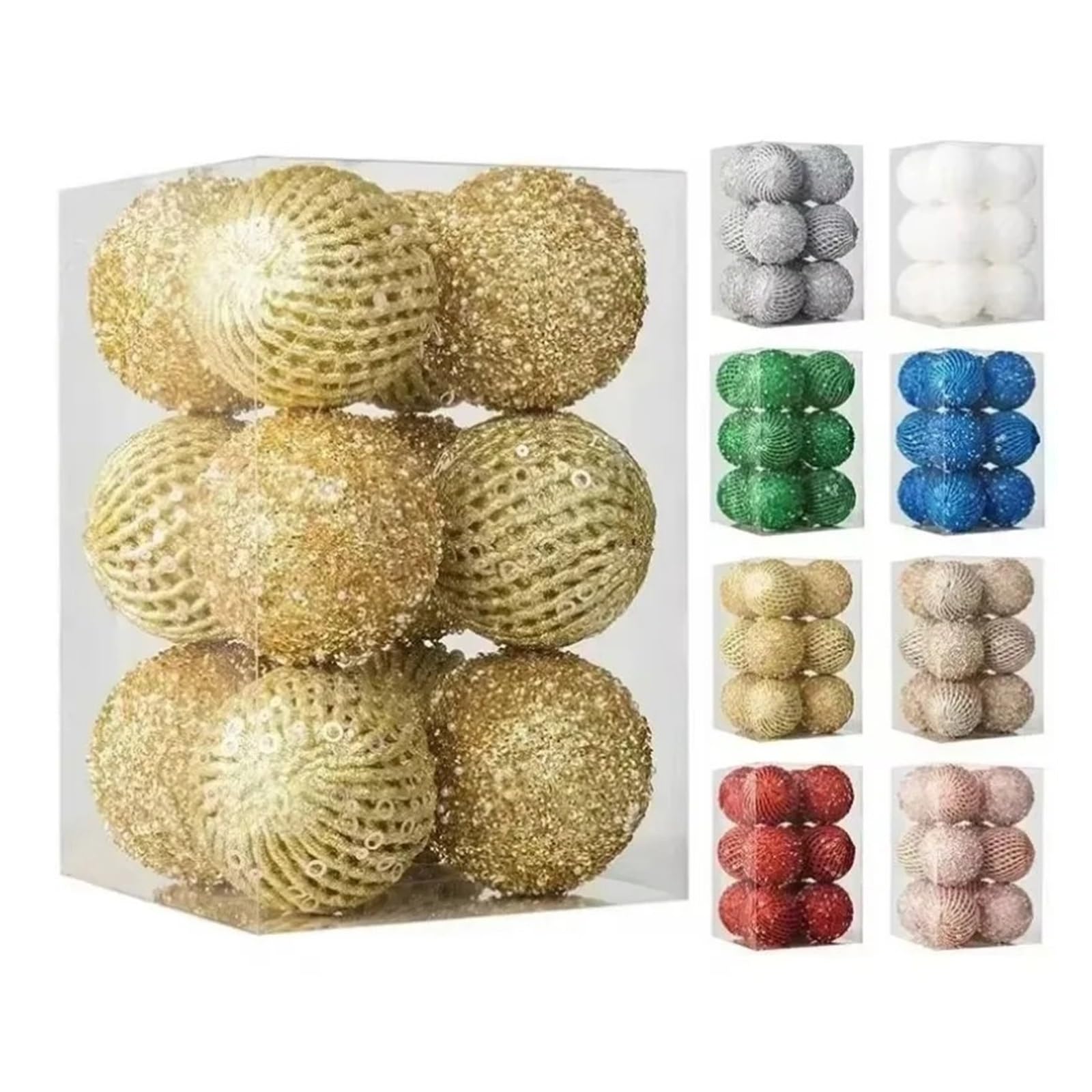 Palline Di Natale Ornamenti for palline di Natale da 10 cm Decorazioni natalizie infrangibili Palline for albero for for feste nozze 8 Sospeso(White,10cm-6pcs)