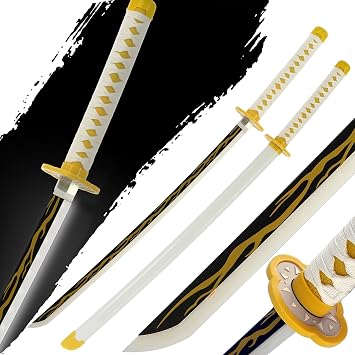 Anime Wood Bamboo Swords With LED Light-Up Blade Anime Style Replica Halloween Cosplay 104cm Blunt Prop