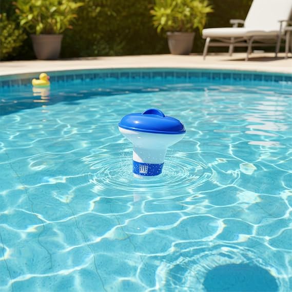 5 Inch Floating Chlorine Dispenser with Adjustable Flow for Pools and Spas