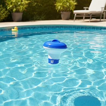 5 Inch Floating Chlorine Dispenser with Adjustable Flow for Pools and Spas