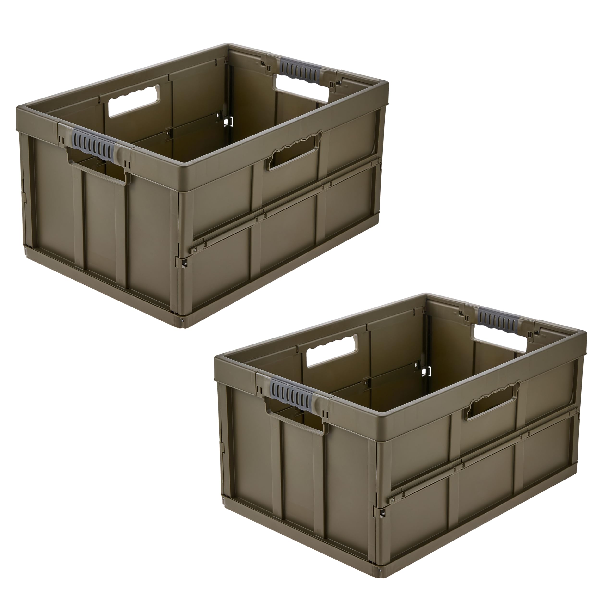 Boîte pliable keeeper robuste benno de 45L en olive supportant 50 kg pour l'organisation durable