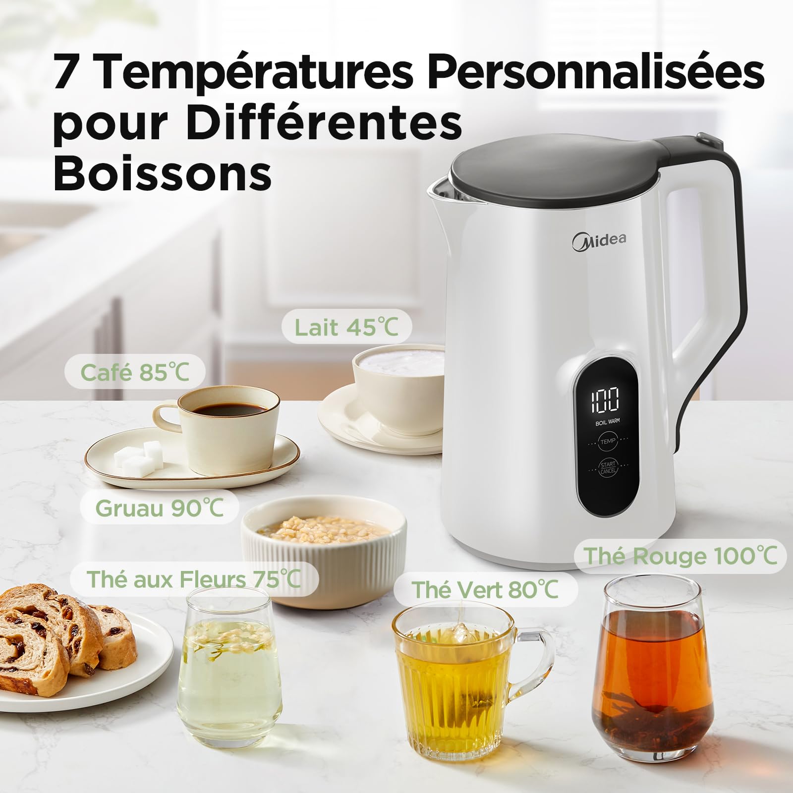 Botti Edro grote witte waterkoker - 2200 watt - 1.8 liter - Wit