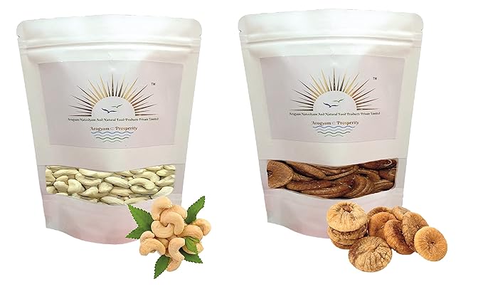 Arogyam Prosperity Cashew 250g + figs 250g All Natural, Good Source of Protein & Dietary Fibres, Zero Cholestrol & Trans fat (AGR-005)