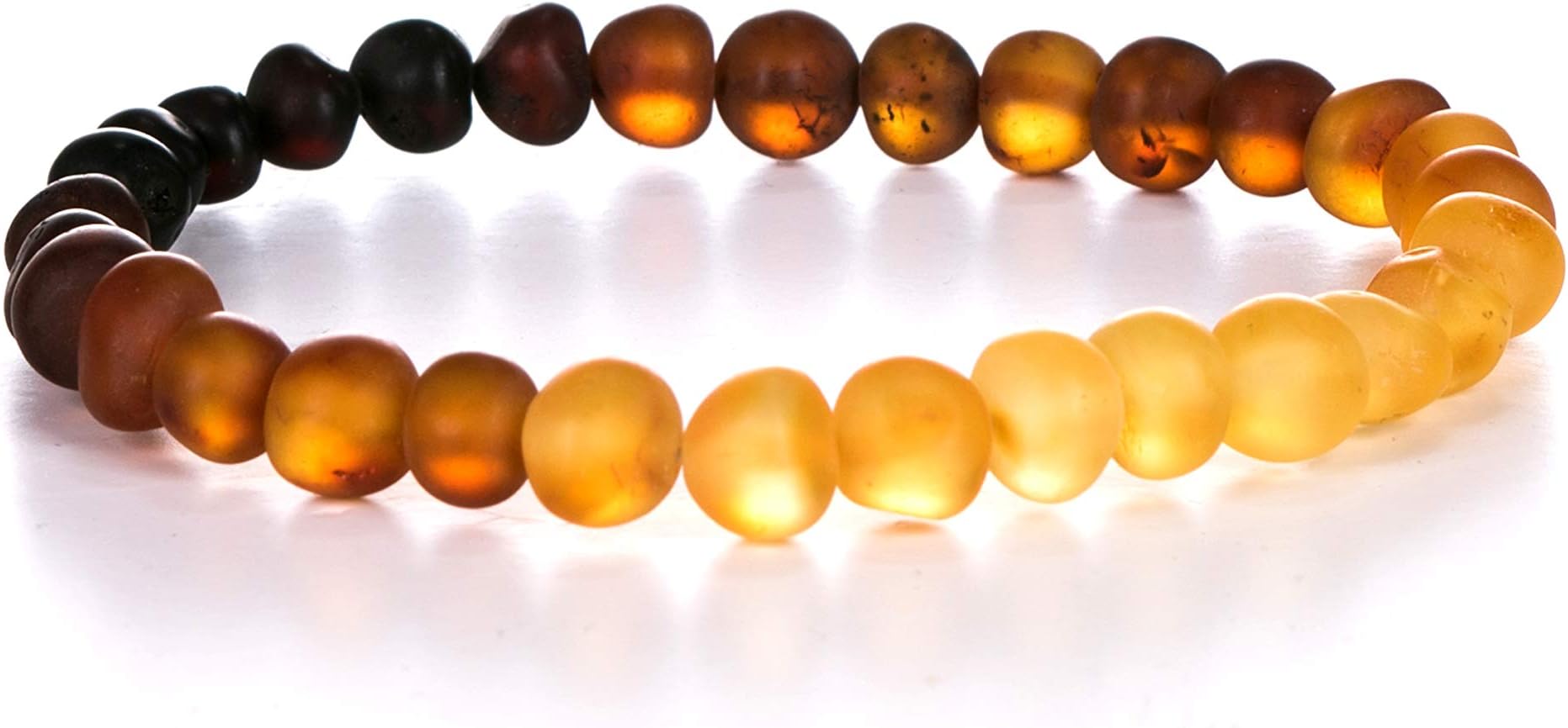 AMBERAGE Natural Baltic Amber Bracelet for Adults (Women/Men) - Hand made From Raw-Unpolished/Certified Baltic Amber Beads(6 Colors)