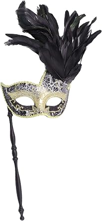 Coolwife Costume Mask Feather Masquerade Mask Halloween Mardi Gras Cosplay Party Masque