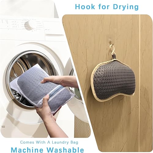 Miniatura 4 de Almohada de baño con 3 ventosas antideslizantes, almohada de baño para bañera, cómodas almohadas de bañera para soporte de cuello, cabeza y espalda,