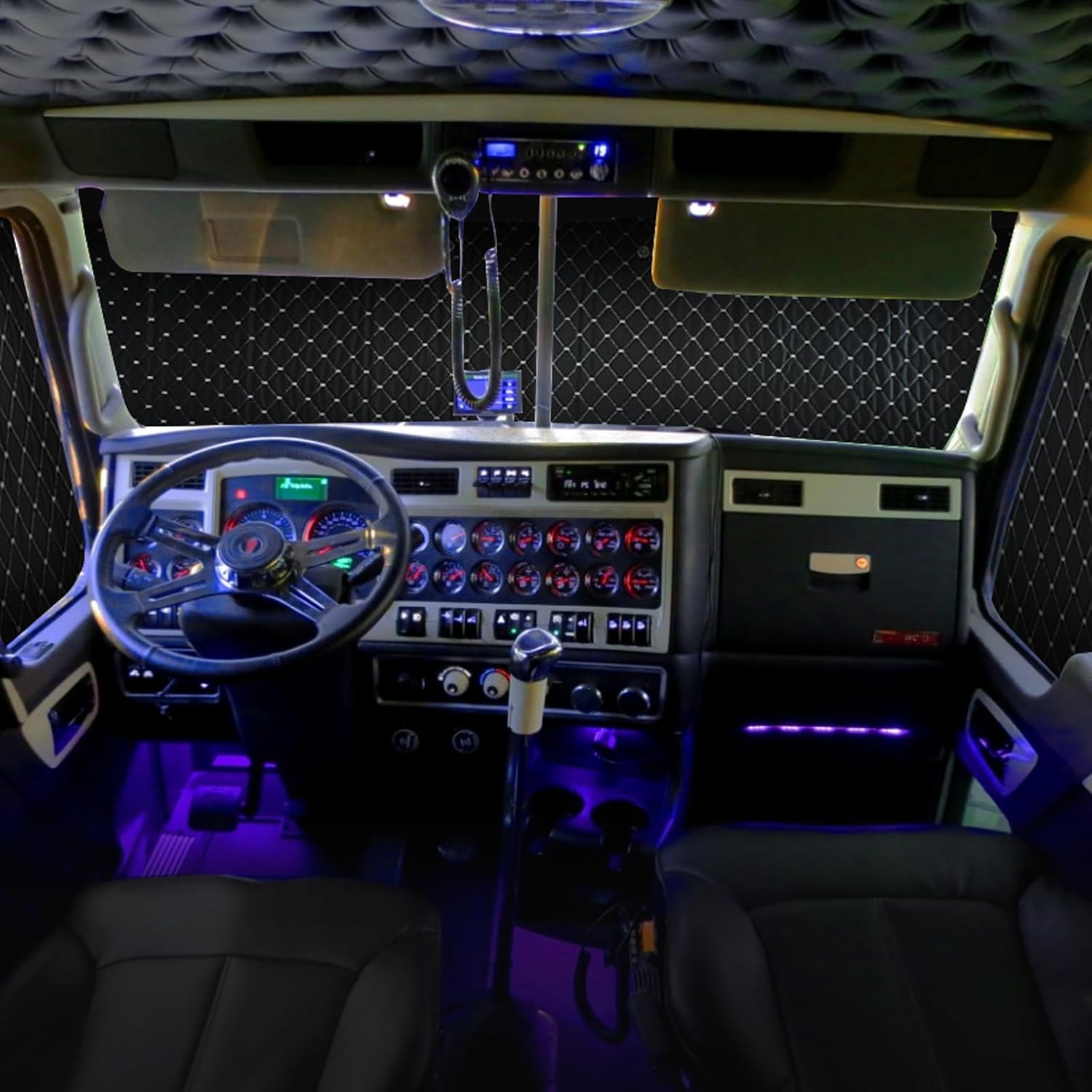 3-Layer Insulated Sun Shield for Kenworth W900 (1998–Present), T600 (1984–2007), T660 (2007–2017) – Custom-Fit Blackout Window Cover, Full Cab Privacy, Heat & UV Protection, Thermal Insulation