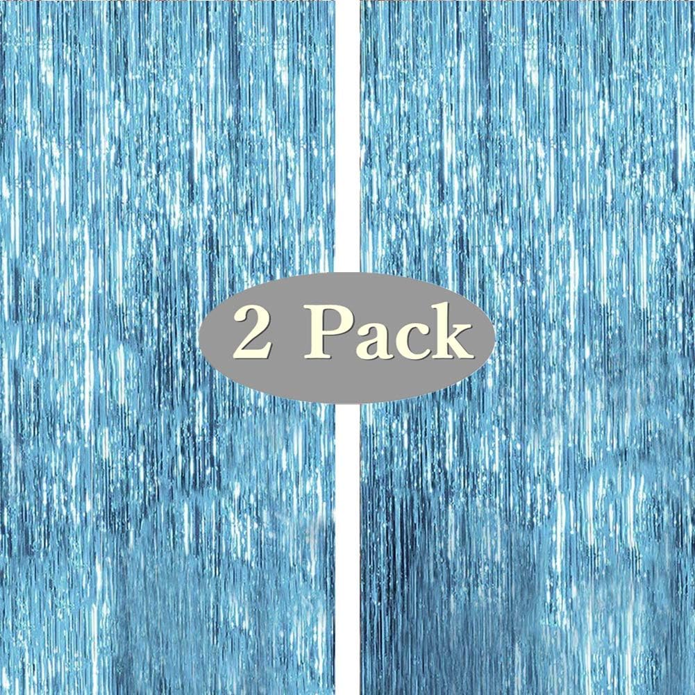 Twinkle Star Photo Booth Backdrop Metallic Tinsel Foil Fringe Curtains Environmental Background for Birthday Wedding Party Christmas Decorations (2 Pack, Gold): Kitchen & Dining