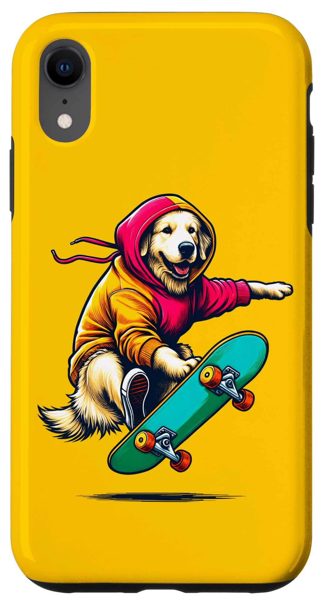 Amazon.co.jp: iPhone XR クールなゴールデンレトリバー 犬 スケート