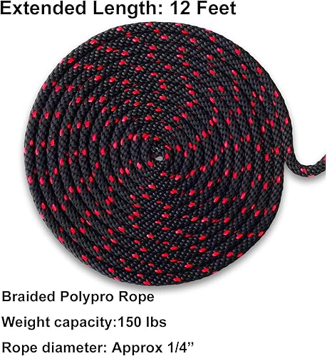 Miniatura 5 de LE KAPMOZ Correas de amarre para kayak, arco de canoa y popa, polea de trinquete de carga resistente, colgador de cuerda