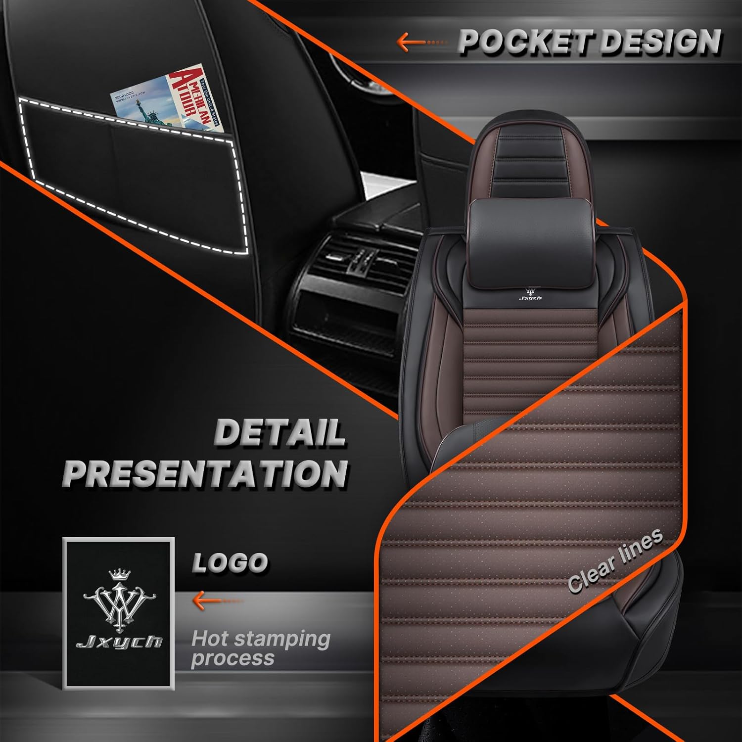 Car Seat Covers Custom Fit for Toyota Tundra 2000-2026- Breathable Leather Cushion Comfortable Luxury Front Set, Anti-Slip & Premium Design (Black Coffee)