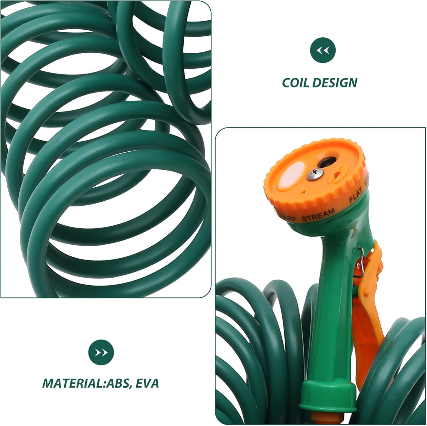 10m Coil Garden Hose Retractable Watering Hose for Car Wash Irrigation Durable Flexible Design for Outdoor Use No Leaks Easy to Store for Gardens and Lawns