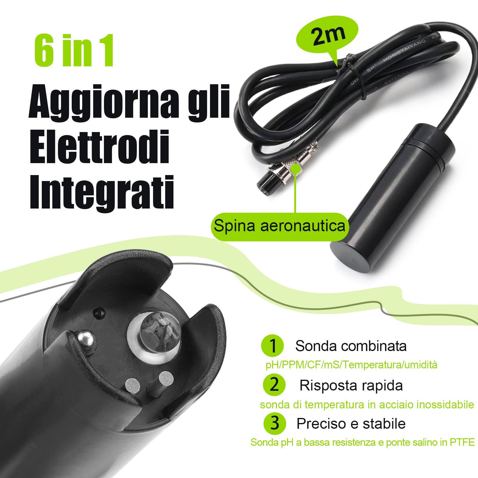 YINMIK Monitor EC pH per Idroponica Tester pH ppm WiFi | Monitor Continuo Dell'acqua, CF Umidità Temp, Sistema DWC Indoor, Serbatoio Idrico, Giardino Aeroponico