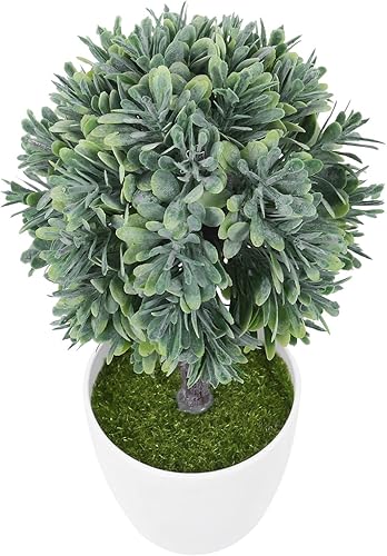Planta artificial esférica en maceta, maceta artificial, árbol en maceta, bolas de topiario artificial, plantas de escritorio, decoración de plantas