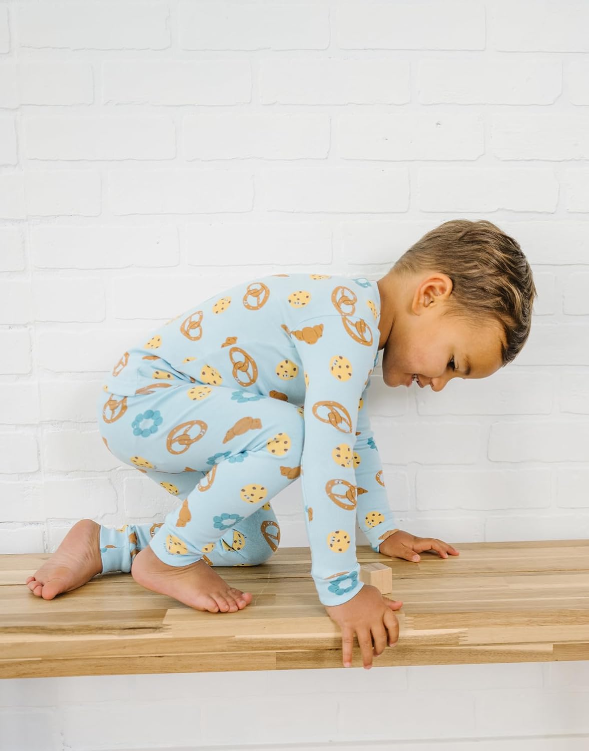 moimoln Sibling Matching 6M-8Y Soft Warm Cotton Modal Character Long Sleeve Snug-Fit Pajama Long Sleeve Sleepwear Daily - Image 3