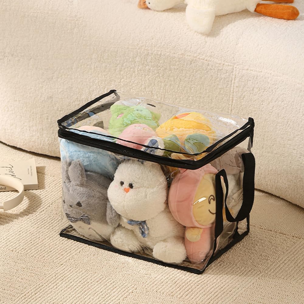 Clear PVC Waterproof Zipper Storage Bags, Reusable Large Organizer for Toys, Board Games & Puzzles