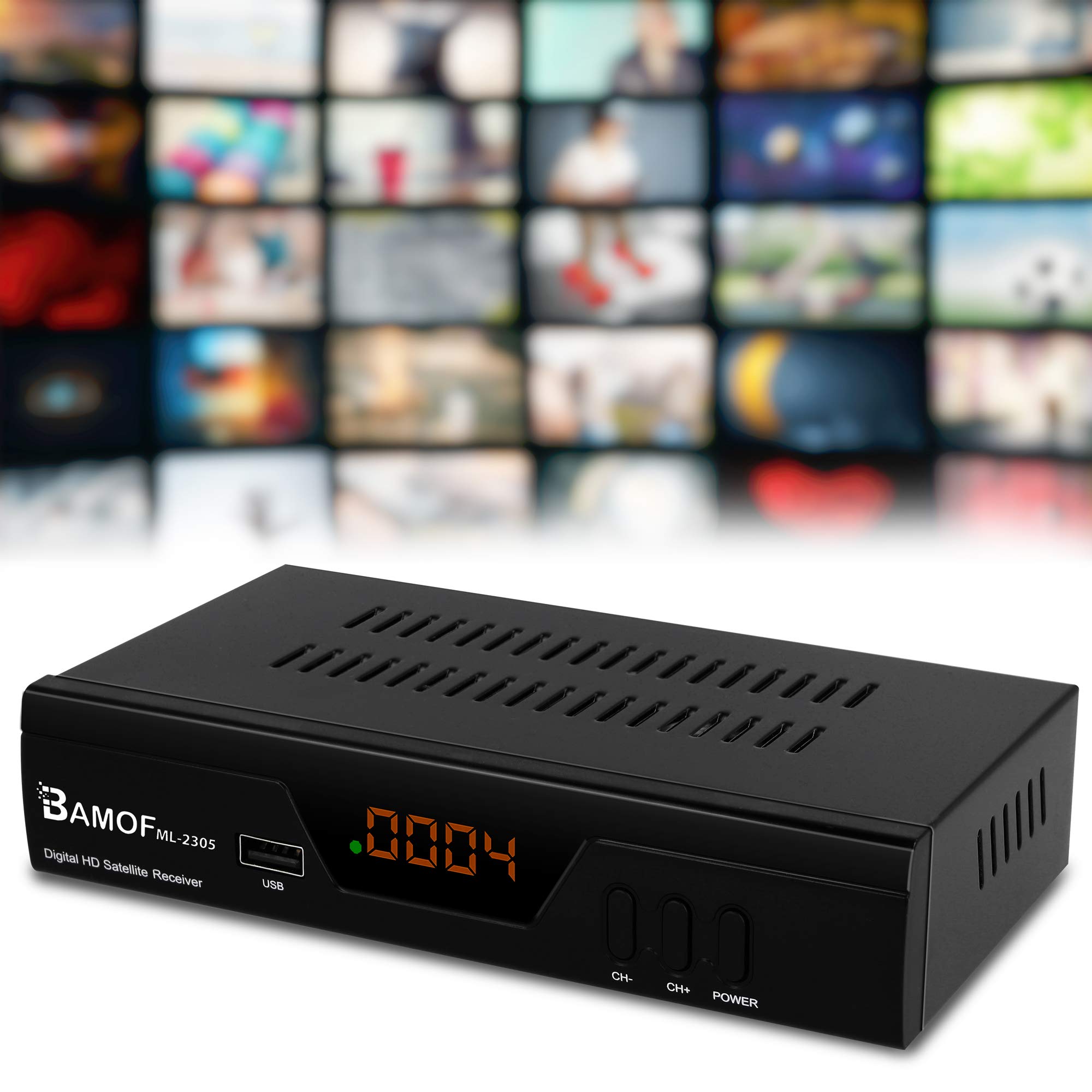 hd-line Bamof 2305 - Receptor de satélite Digital (HDTV, DVB-S/S2, HDMI, euroconector, 2 Puertos USB 2.0, Full HD 1080p) [preprogramado para Astra Hotbird Türksat] [Clase energética A+++]