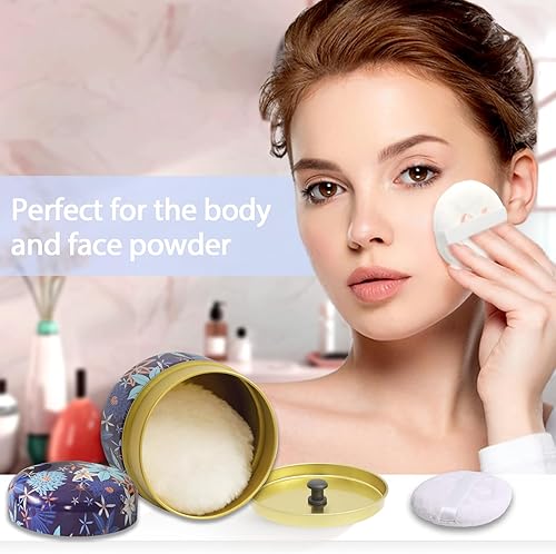 Miniatura 3 de Soplo de polvo corporal y recipiente, contenedor de polvo portátil de 3.15 pulgadas para polvo corporal, estuche de polvo vacío para polvo suelto de