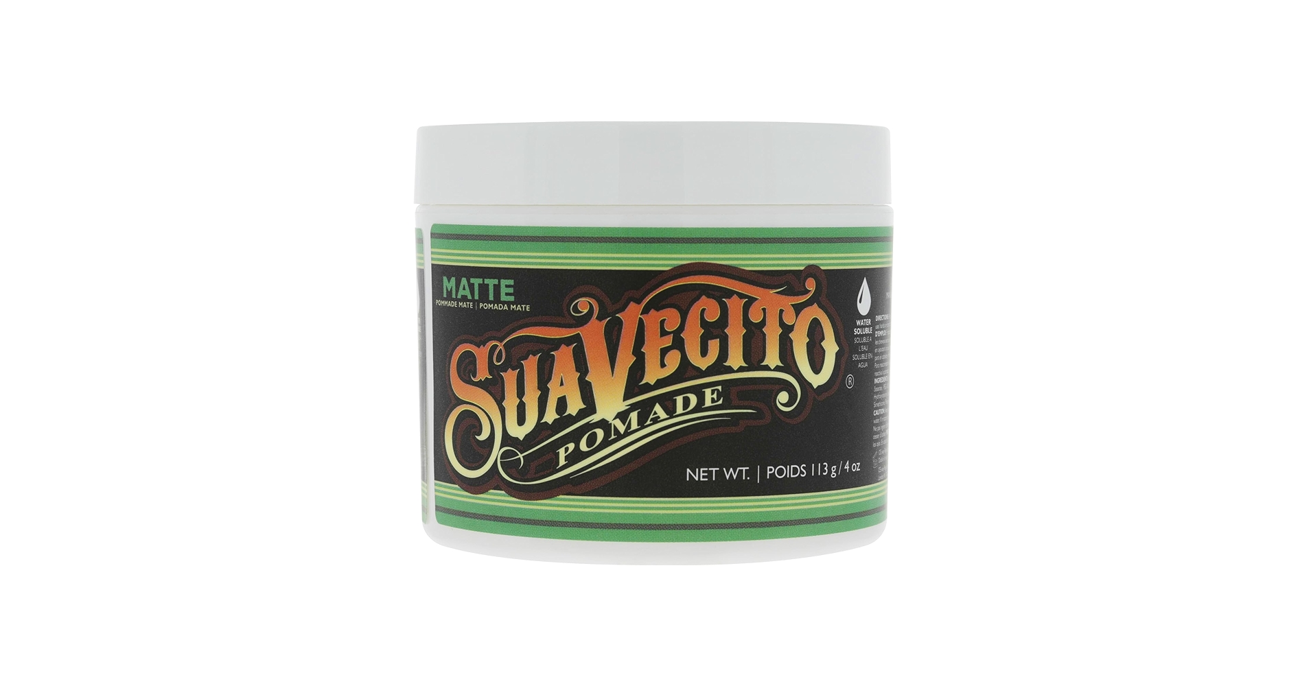 Amazon.com: Suavecito Pomade 霧面(無光澤) 配方4 盎司(約113.4