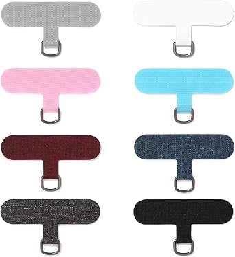 COOKOOKY Phone Lanyard Patch 8 Pack Universal Cell Phone Tether Tab Phone Strap Patch Replacement Part Phone Case Patch