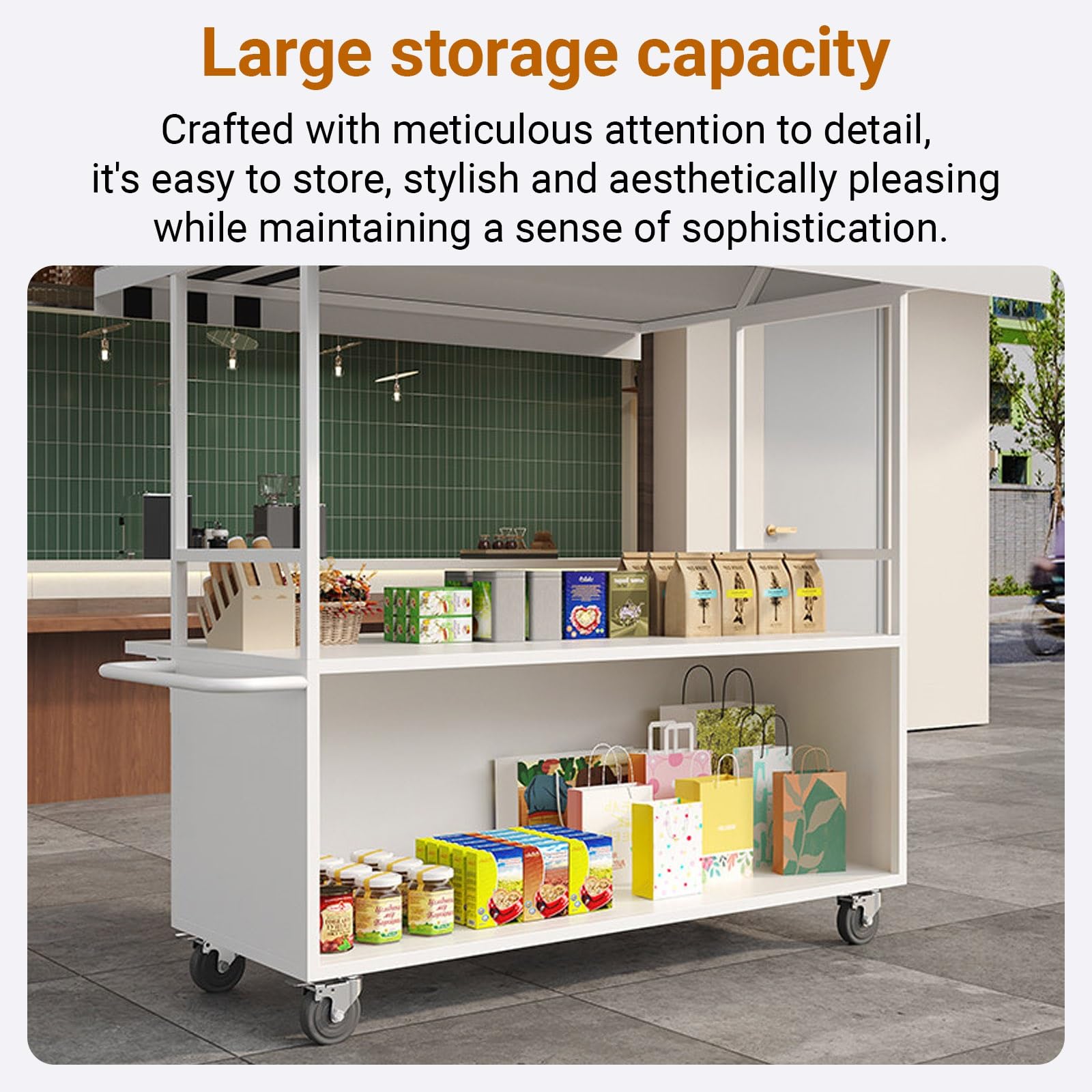 Carrello distributore portatile, stand esterno multiuso per mercati notturni, snack e promozioni, perfetto per vendite ed eventi alimentari, facile da installare e utilizzare