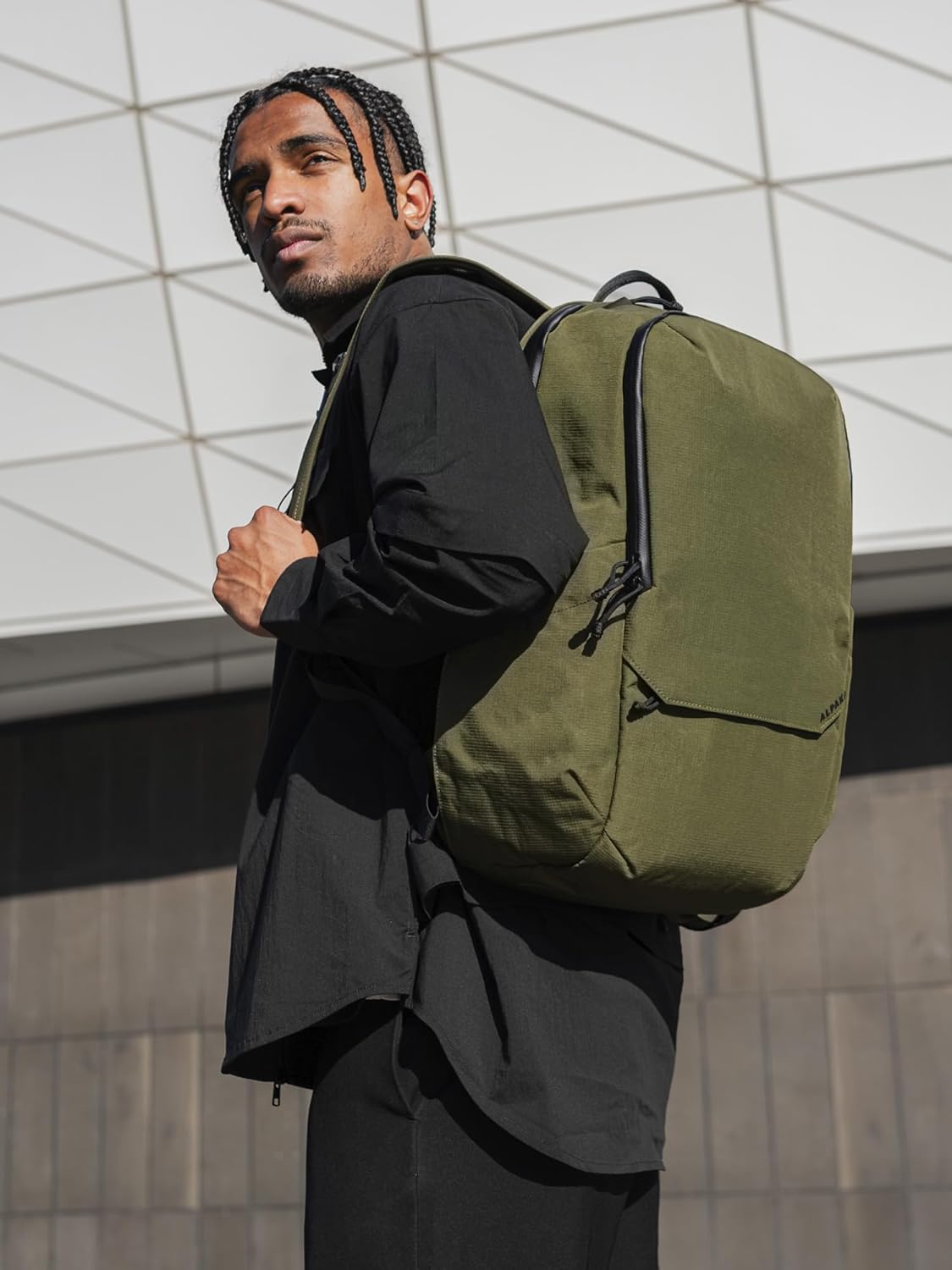 ALPAKA Elements Backpack Pro 24L - Green Laptop Backpack Fits 16'' Laptop with Dual Bottle Pockets, Travel Backpack for Men, Weather-Resistant 400D Axoflux Fabric for Business or College - Image 2