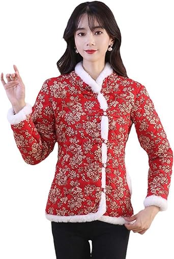 Northeast Big Cotton Coat Women's Winter Wear Chinese Vintage Plush Thickened Cotton Coat Cotton Coat Outer Coat