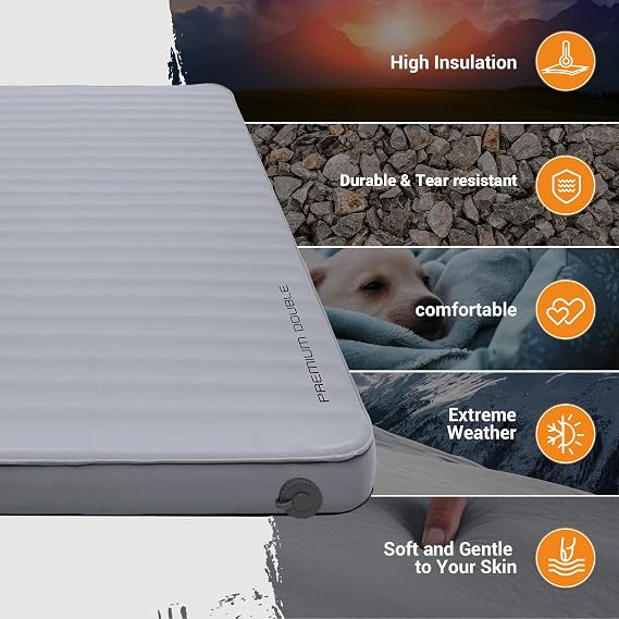 KingCamp Luxury Self-Inflating Camping Mattress 3D Foam Sleeping Pad Double(79.1