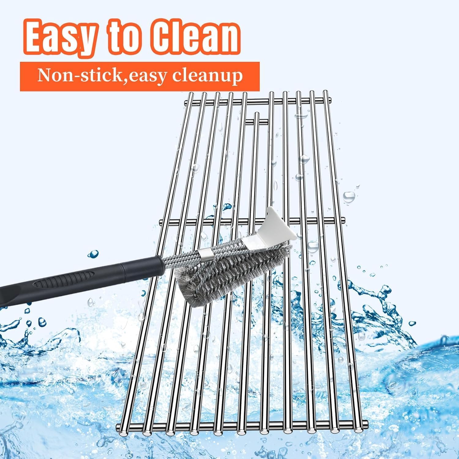 Stainless Steel 5pcs 16631 Flame Tamer Flavor bar and 4pcs 16520 Heat Plate Shield with 5 pcs 16517 Cooking Grates for Bull Grill Replacement Parts,for Bull Angus 5 Burner Grills