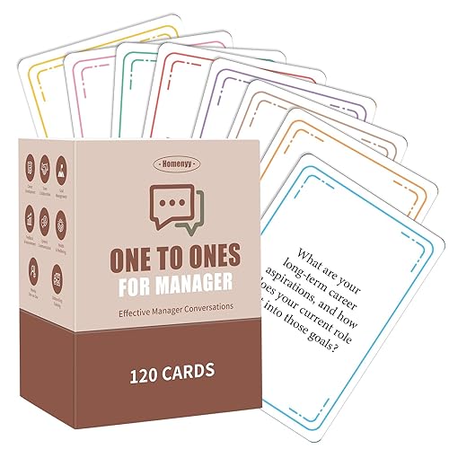 Manager One-to-One Cards, 120 Conversation Prompts Cards for Effective Manager