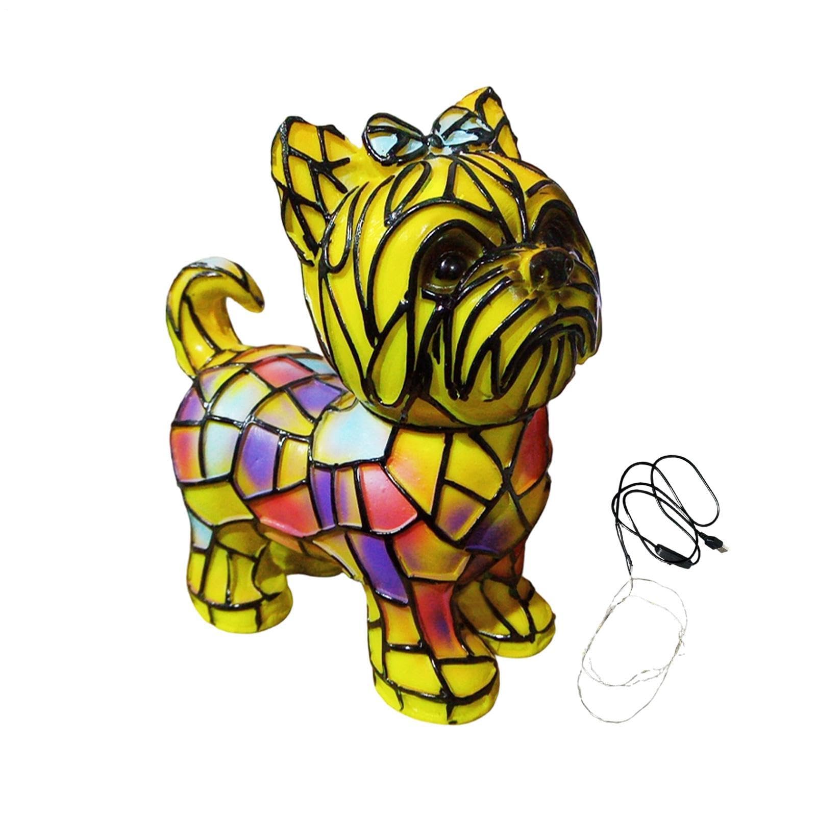 Kuehssn Yorkshire Terrier Lamp, Dog Series Art Night Light, Corgis Lamp Dachshund, Pet Themed LED Table Lamps for Bedside Nursery Living Room Kids Room
