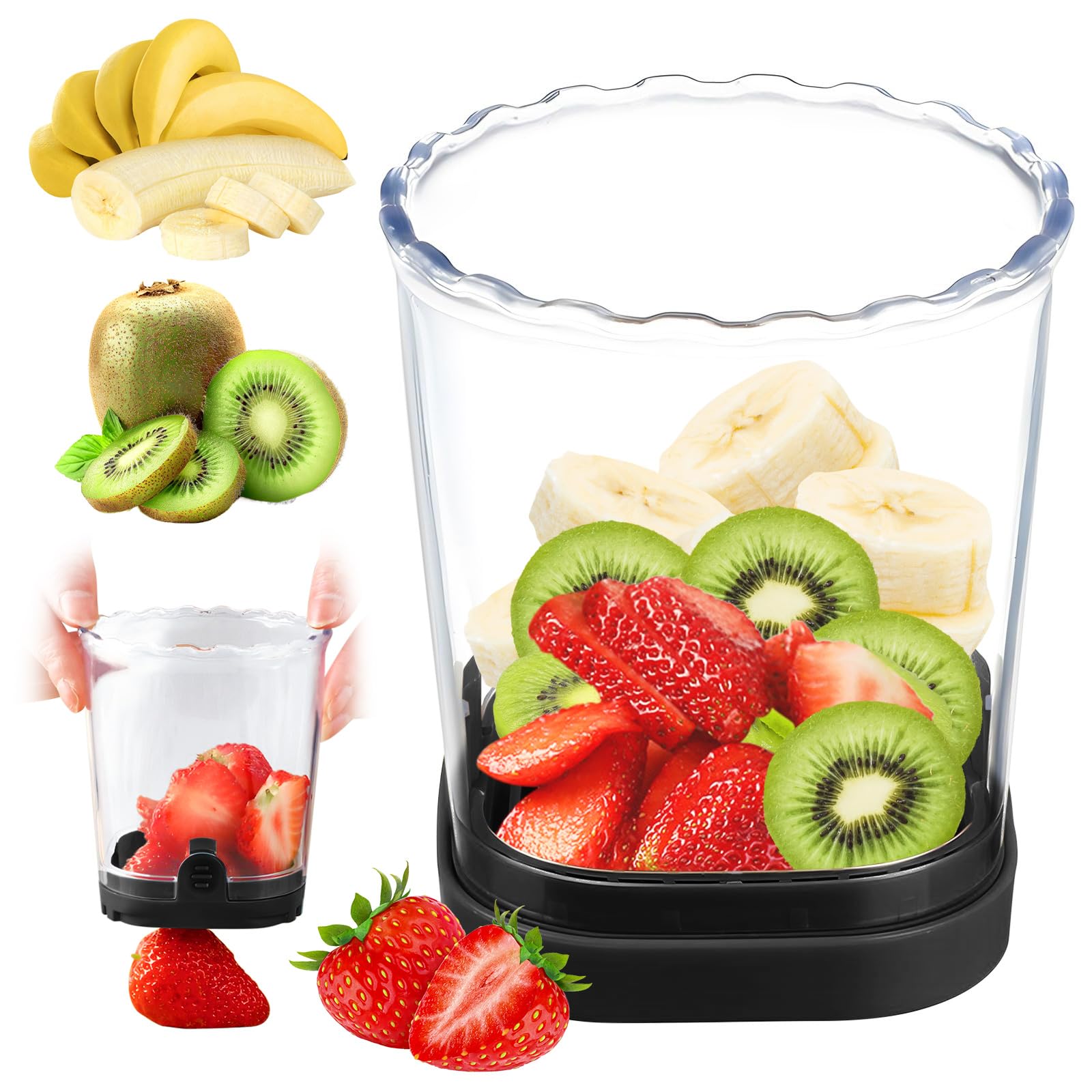 Fruit Slicer Cup-Detachable Fruit Cutter Slicer Stainless Steel Speed Egg Slicers Strawberry Slicer Cutter for Vegetable Cutting Kitchen Gadget (Black)