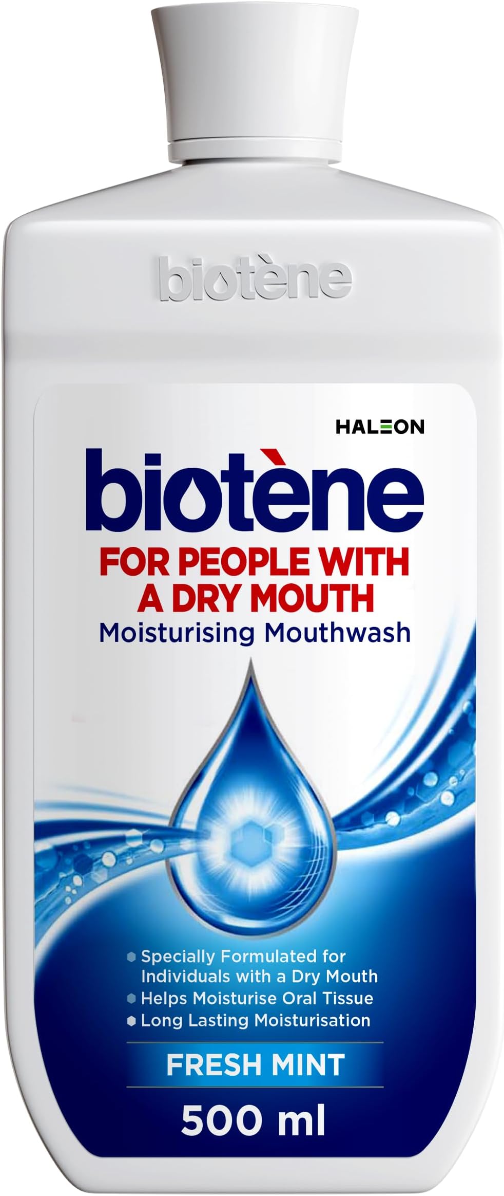 Biotène Dry Mouth Mouthwash, Moisturising & Alcohol Free Oral Wash, for Dry Mouth Relief, 500ml