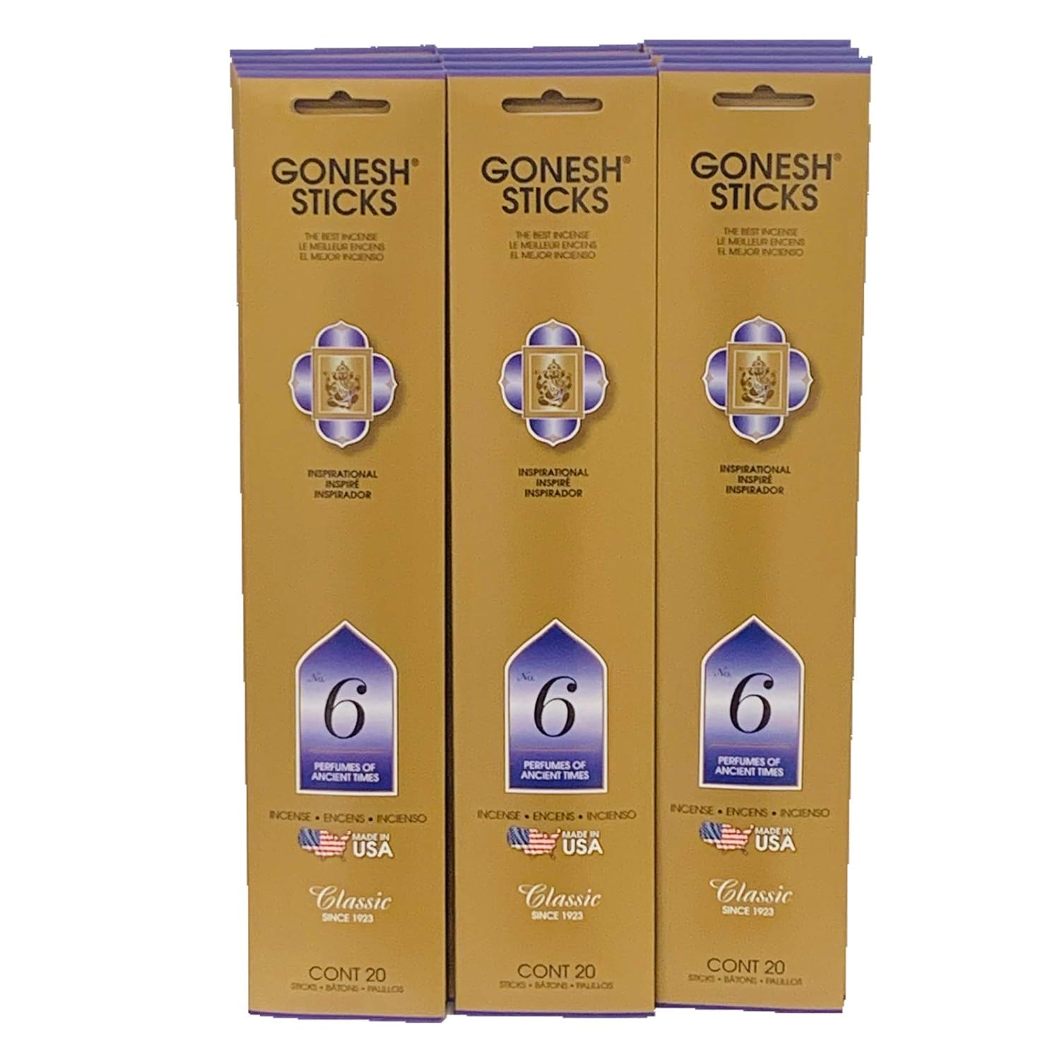 6 Perfumes of Ancient Times Gonesh Incense Sticks Extra Rich