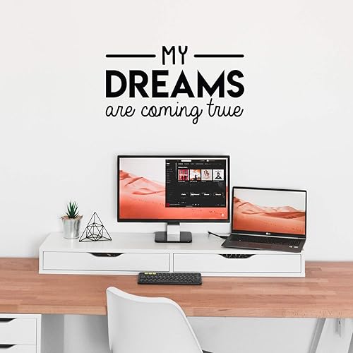 Miniatura 3 de Calcomanía de vinilo para pared, My Dreams are Coming True – 14 x 25 pulgadas – Adhesivo inspirador optimista de autoestima para el hogar,