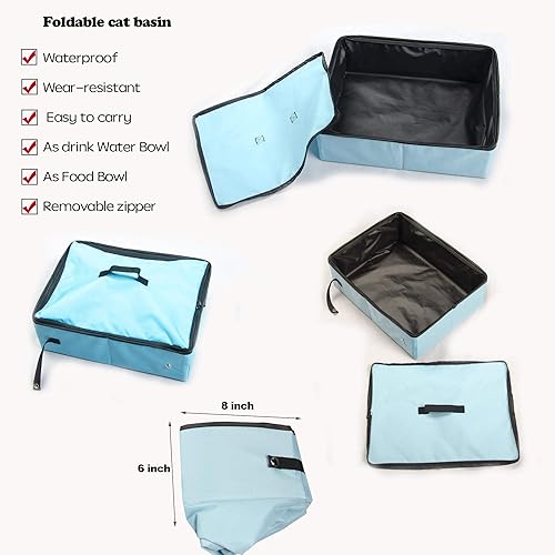 Miniatura 8 de Mispace - Jaula portátil para gatos con doble compartimento, fácil de plegar y transportar, cómoda jaula de viaje para cachorros y perros con bolsa