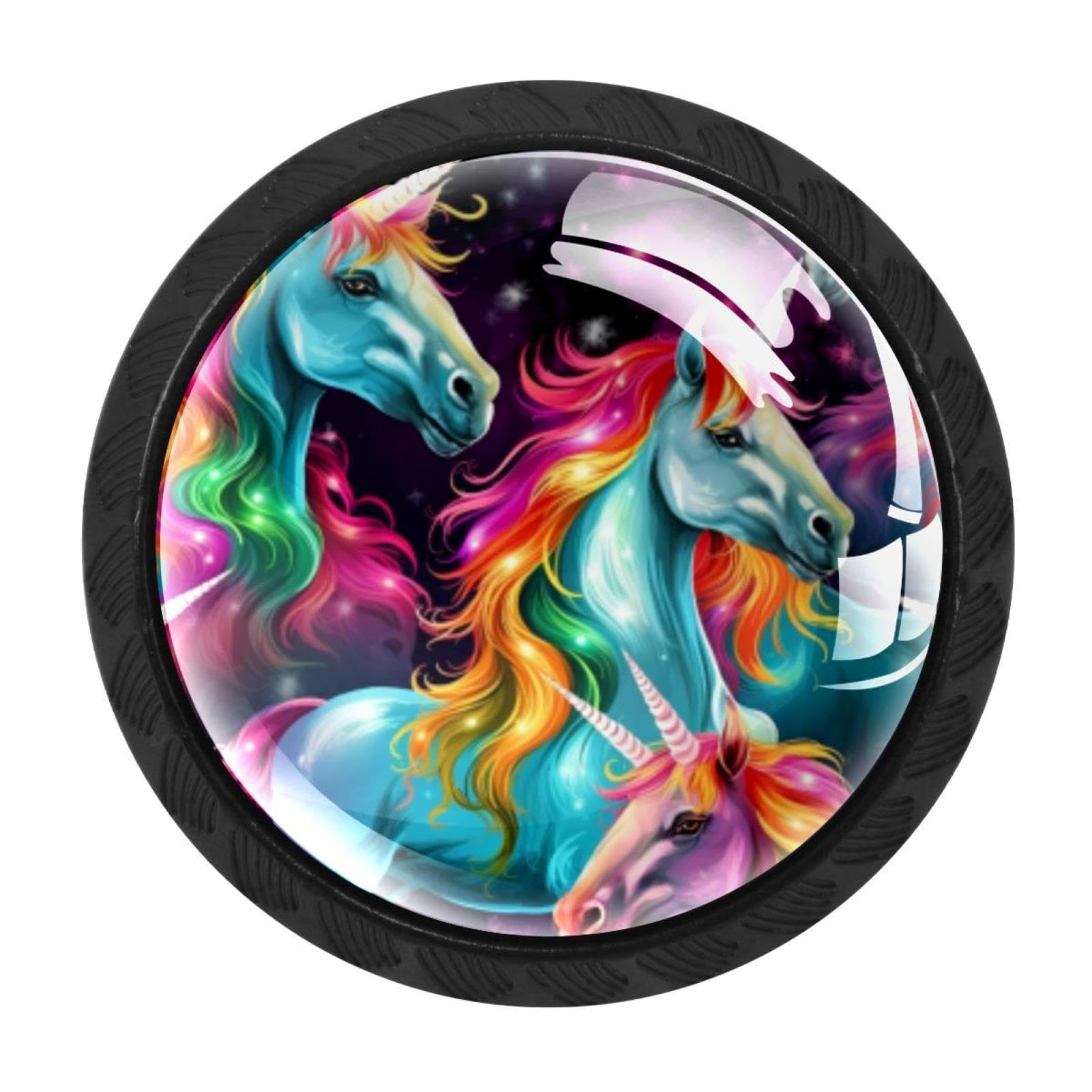 Chenzzzz Multicolored 19 4 Pack Rainbow Unicorn Kitchen Cabinet Knobs Drawer Knobs Dresser Knobs Matte Black Zinc Knobs Drawer Pulls Door Knobs Dresser Drawer Handles Knobs For Dresser Drawers