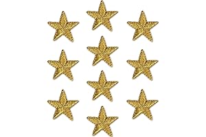 Iron-On Stars Embroidered Gold Appliques