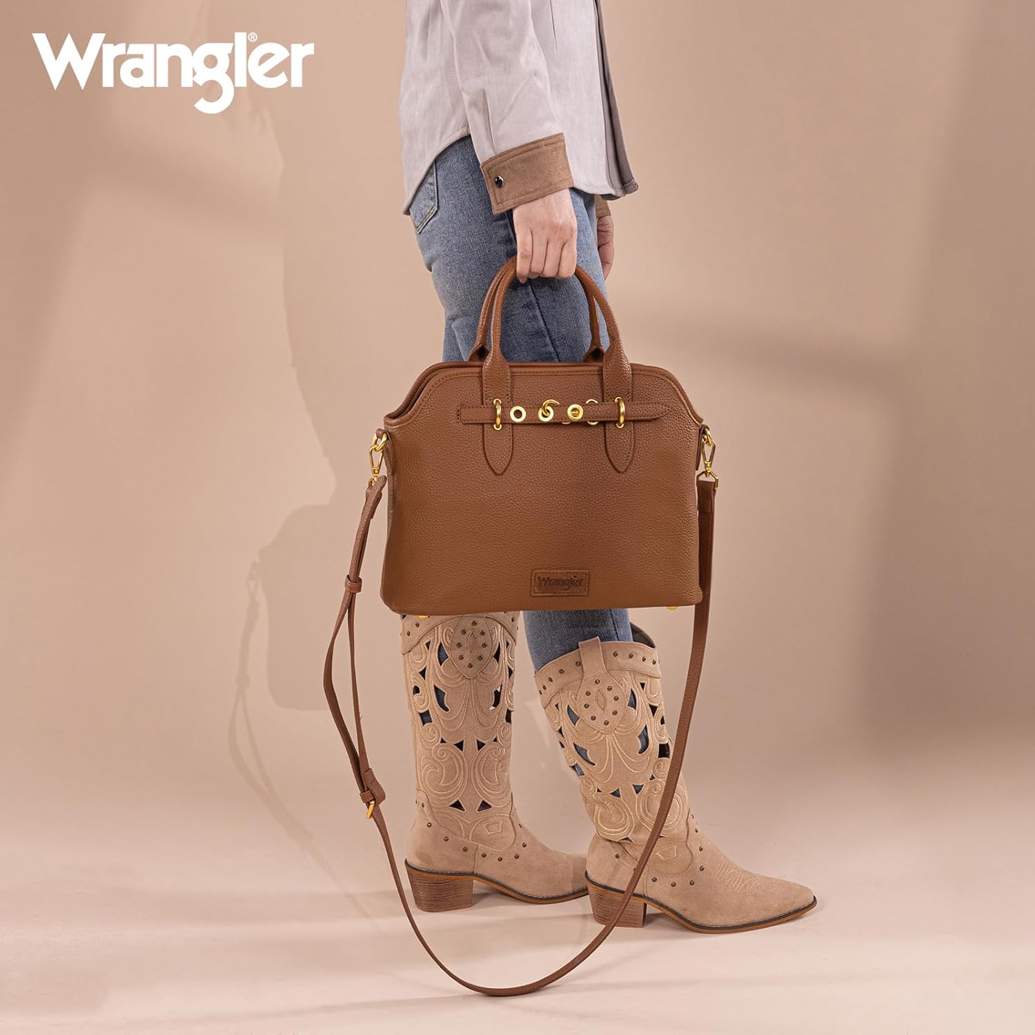 Wrangler Tote Bags for Women Medium Crossbody Purse for Ladies Soft Designer Top-handle Handbags - Image 2