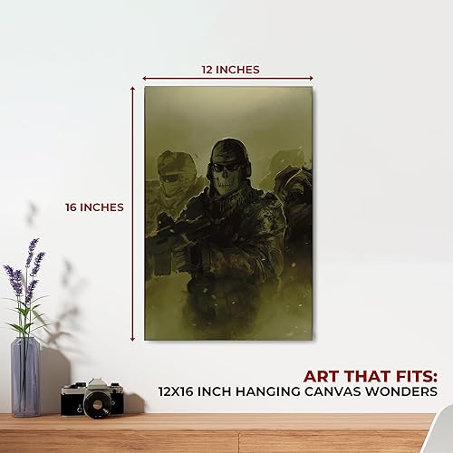 Miniatura 3 de Call of Duty - Lienzo decorativo para pared de videojuegos de 12 x 16 pulgadas, impresión HD y marco de madera, decoración de pared moderna para