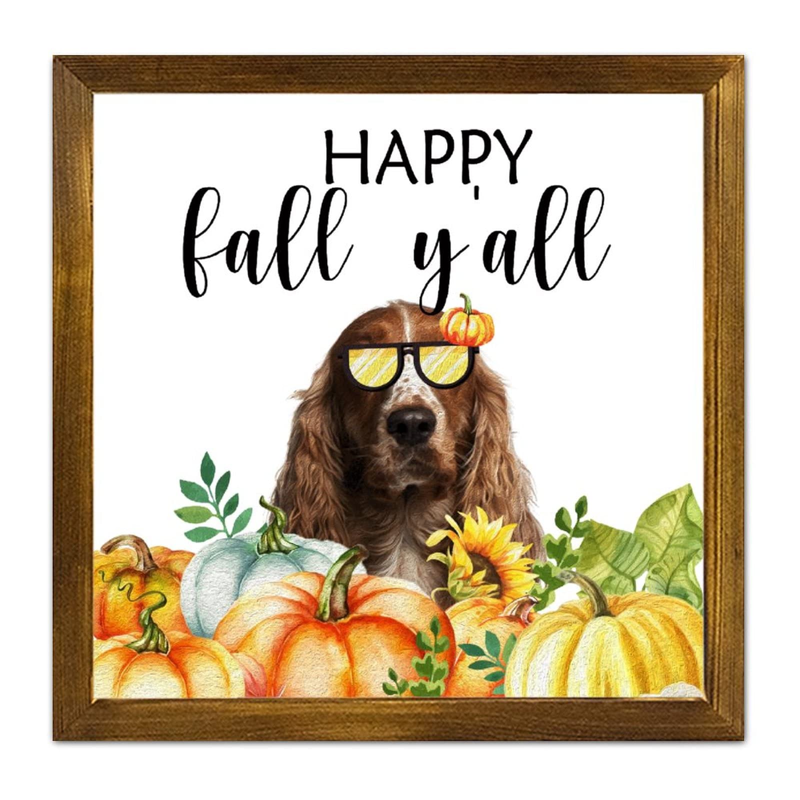 Panneau mural Happy Fall Y'all déco murale suspendue labrador salle de bain 30cm