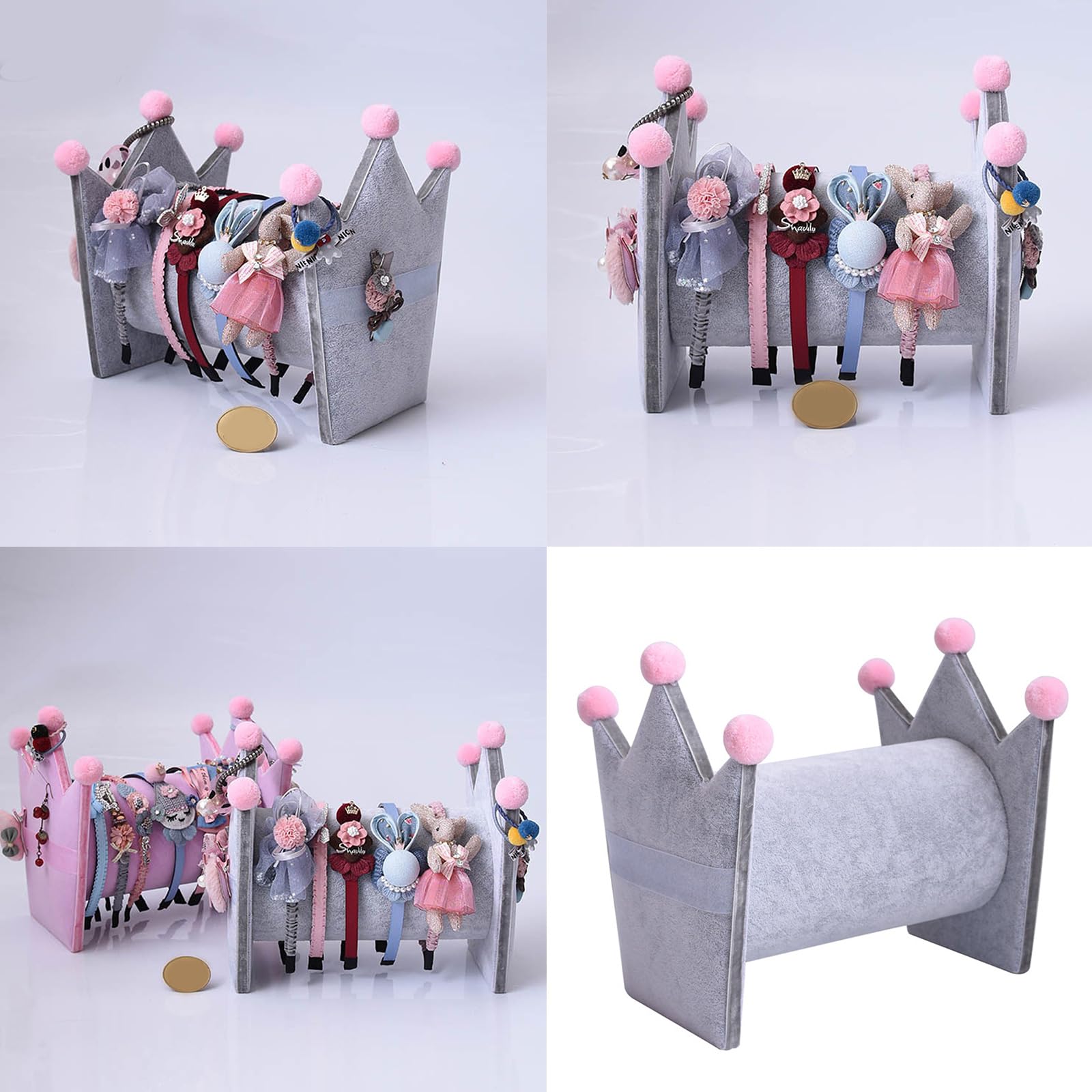Plüsch-Haar-Accessoire-Organizer, Ständer, Haarspangen, Halter, Nadeln, Armbandhalter, Ohrring-Display, Regal, Plüsch-Textur
