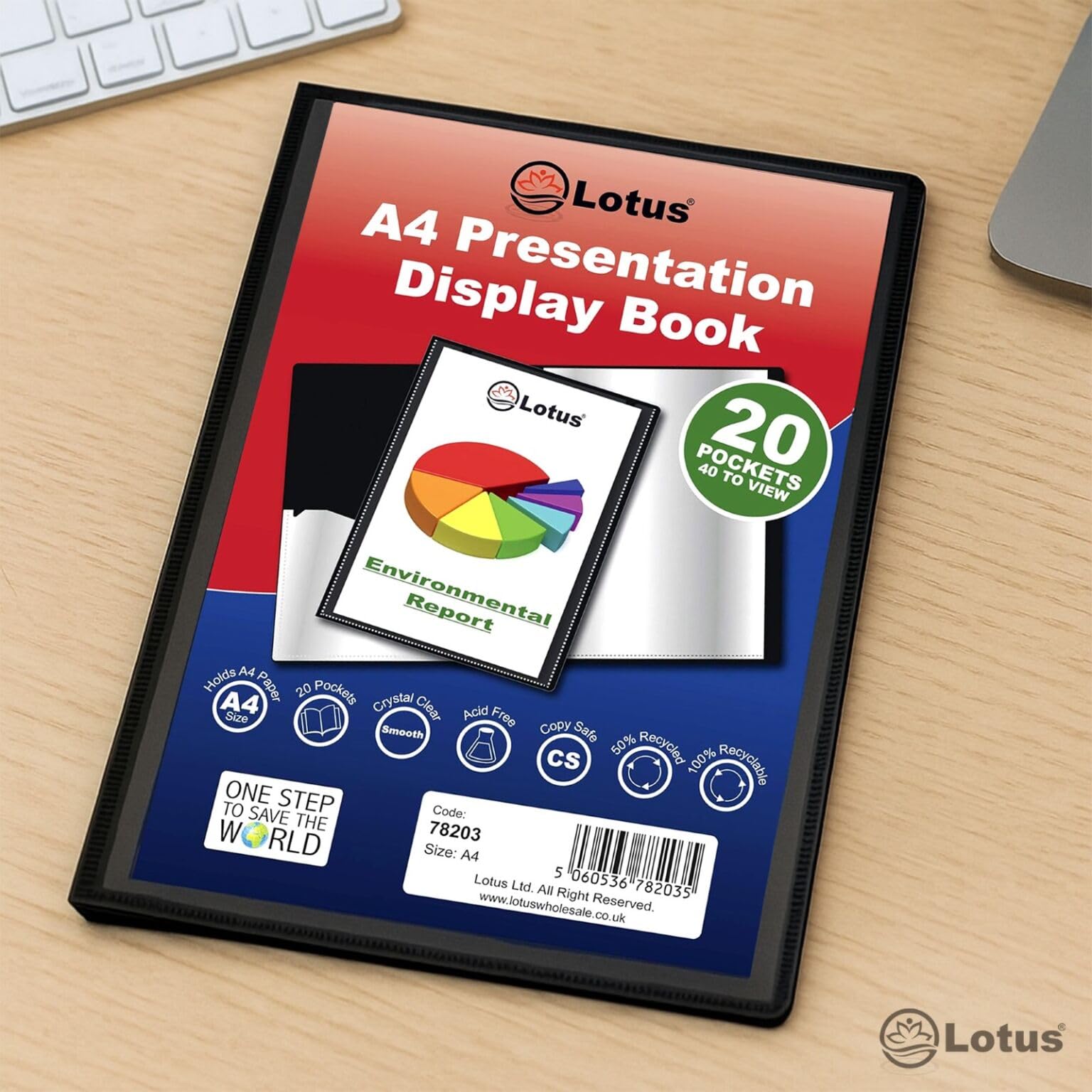 Lotus A2 Display Book Elegant Black 20 Pocket Presentation Folder Folio For Professionals Business Students Projects School Colleges Home By Lotus 78207 1 Book - View #7