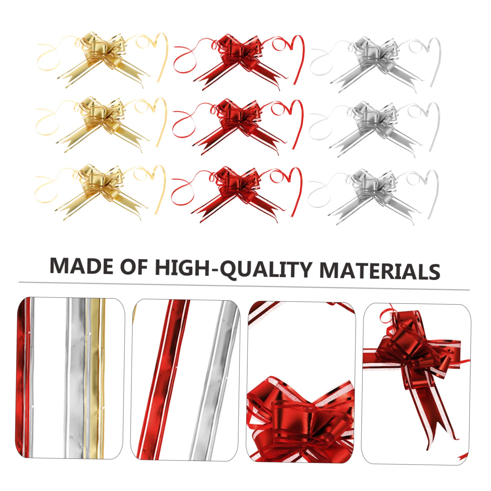 Healeved 3 Sets Zugschleifenknoten Geschenkband Zum Verpacken Von Geschenken Hochzeitsdekor Partydekorationen 30 Stück * 3