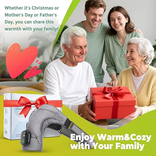 Miniatura 7 de Almohadilla térmica de hombro inalámbrica, almohadilla térmica con masaje para hombros, soporte térmico para hombros izquierdos y derechos, regalo